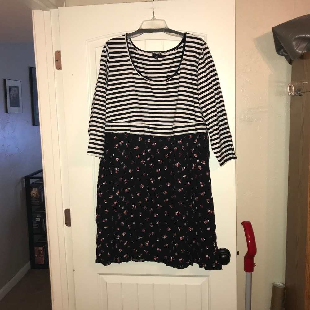 Torrid Knit-to-Woven Skater Dress, 3